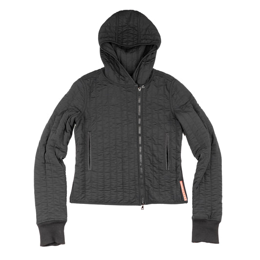 Prada Sport Vintage Black Quilted Fitted Jacket with Side Zipper  
