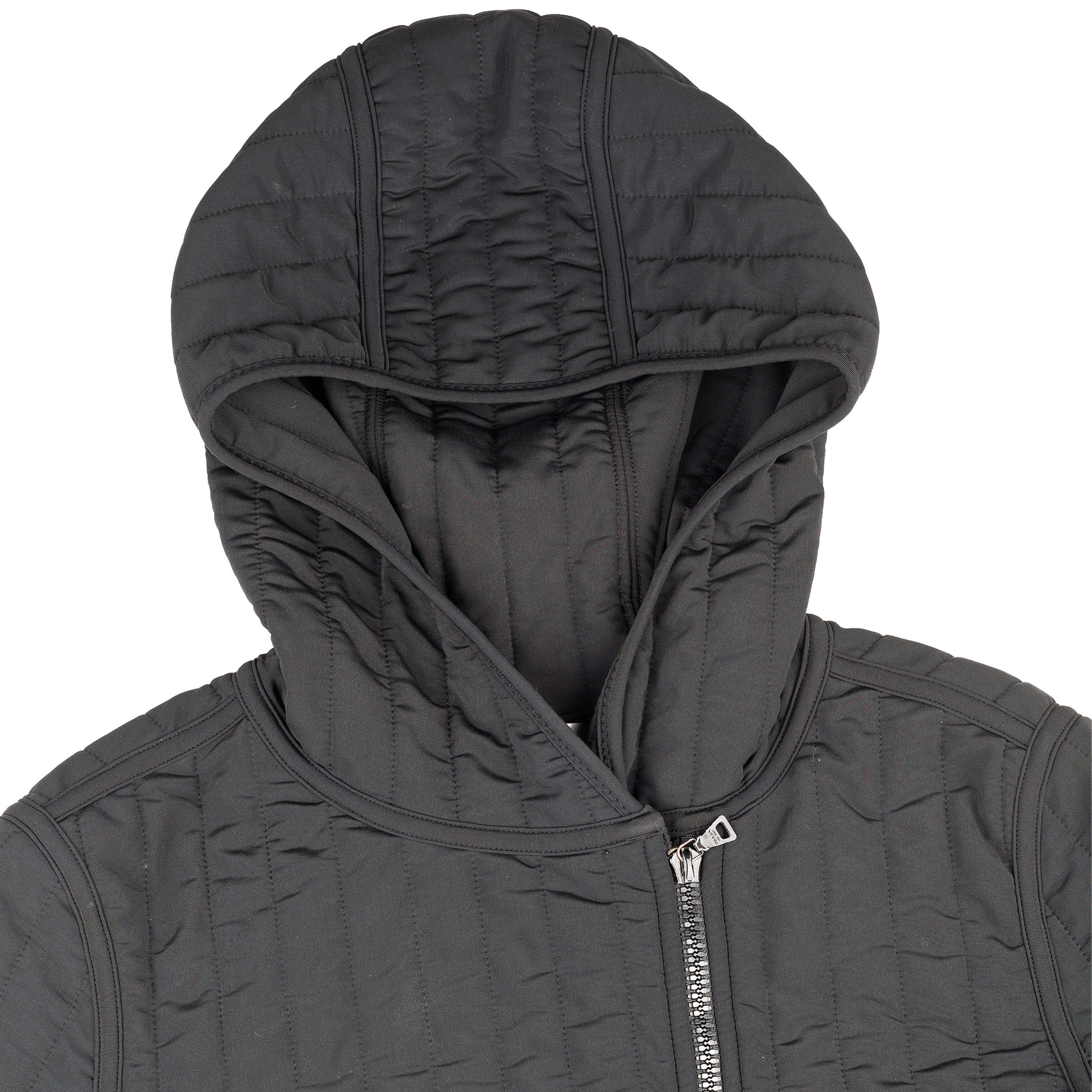 Prada Sport Vintage Black Quilted Fitted Jacket with Side Zipper