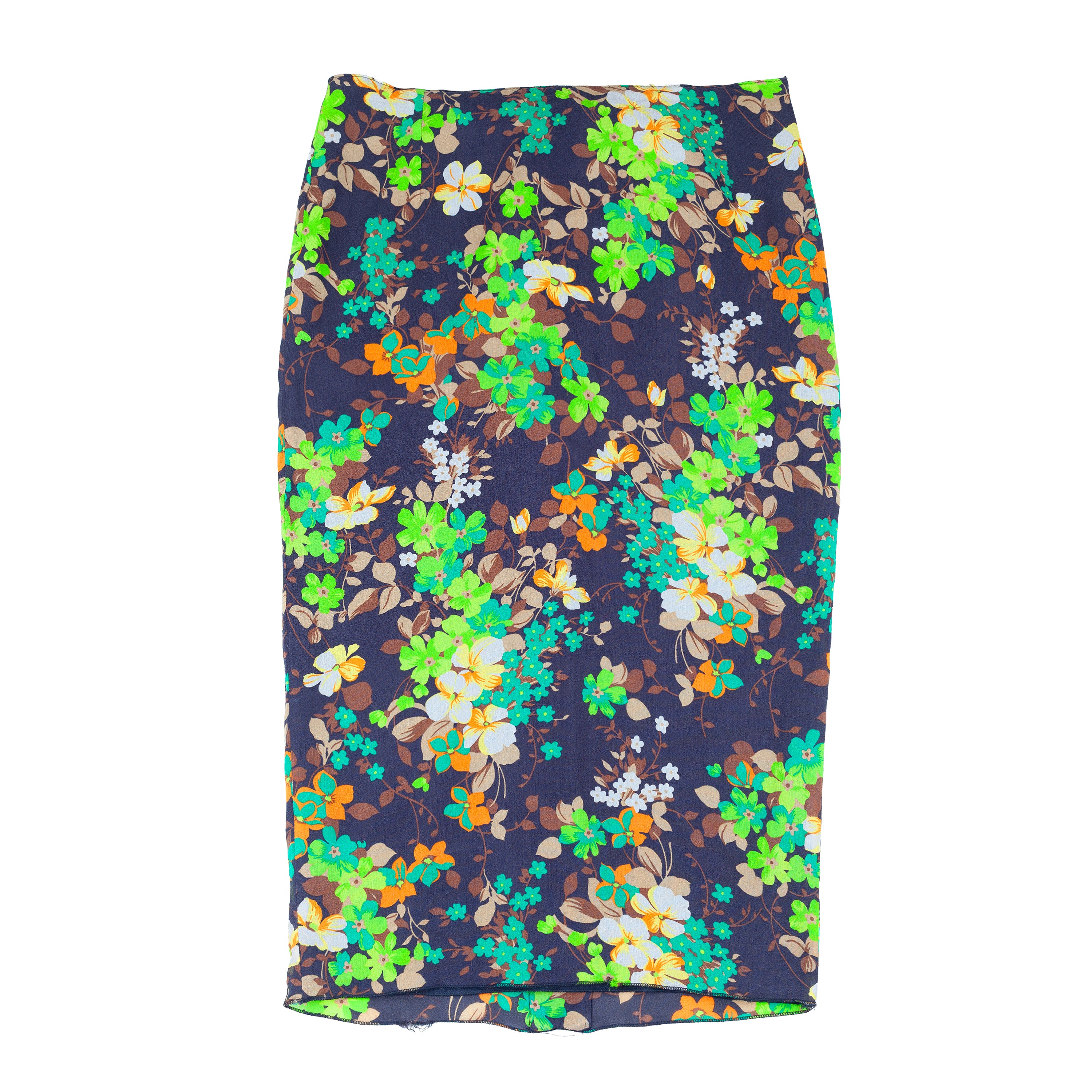 Dolce & Gabbana Vintage Silk Corset Flower Pencil Skirt