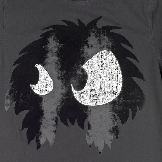 McQ McQueen Black Cotton T‑Shirt with Monster Eye Graphic  