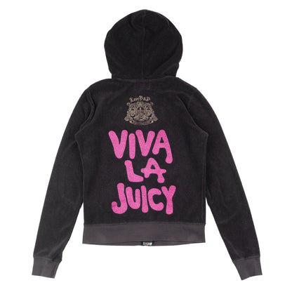 Juicy Couture Vintage Viva La Juicy Black Velour Jacket  