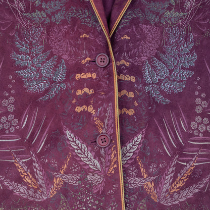Roberto Cavalli Vintage Flora Suede Leather Boyfriend Jacket  
