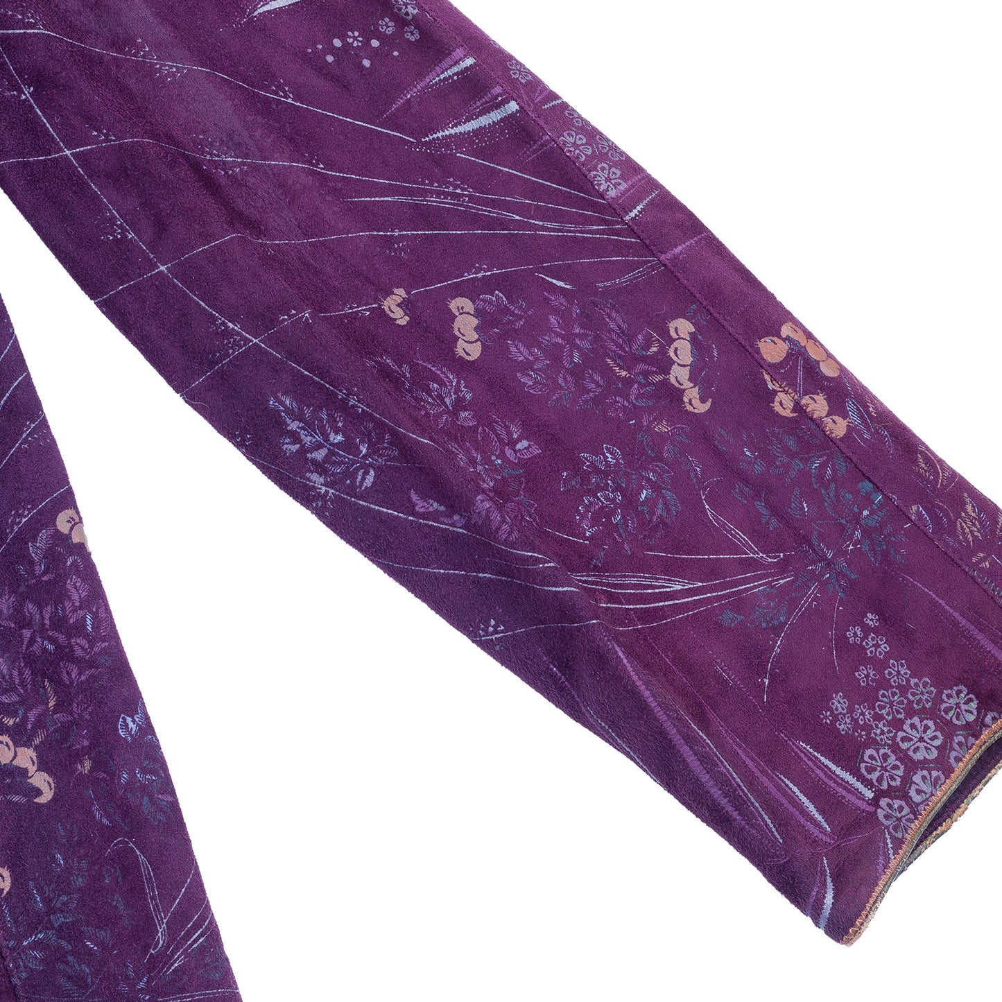 Roberto Cavalli Vintage Flora Suede Leather Boyfriend Jacket