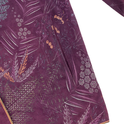 Roberto Cavalli Vintage Flora Suede Leather Boyfriend Jacket  