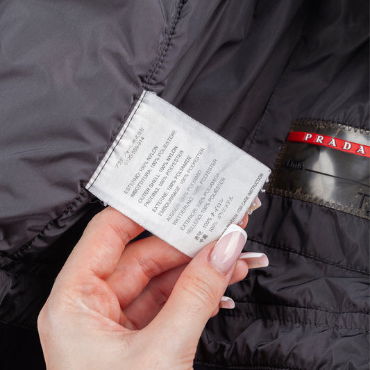 Prada Sport Vintage Active Gray Waterproof Insulated Jacket  