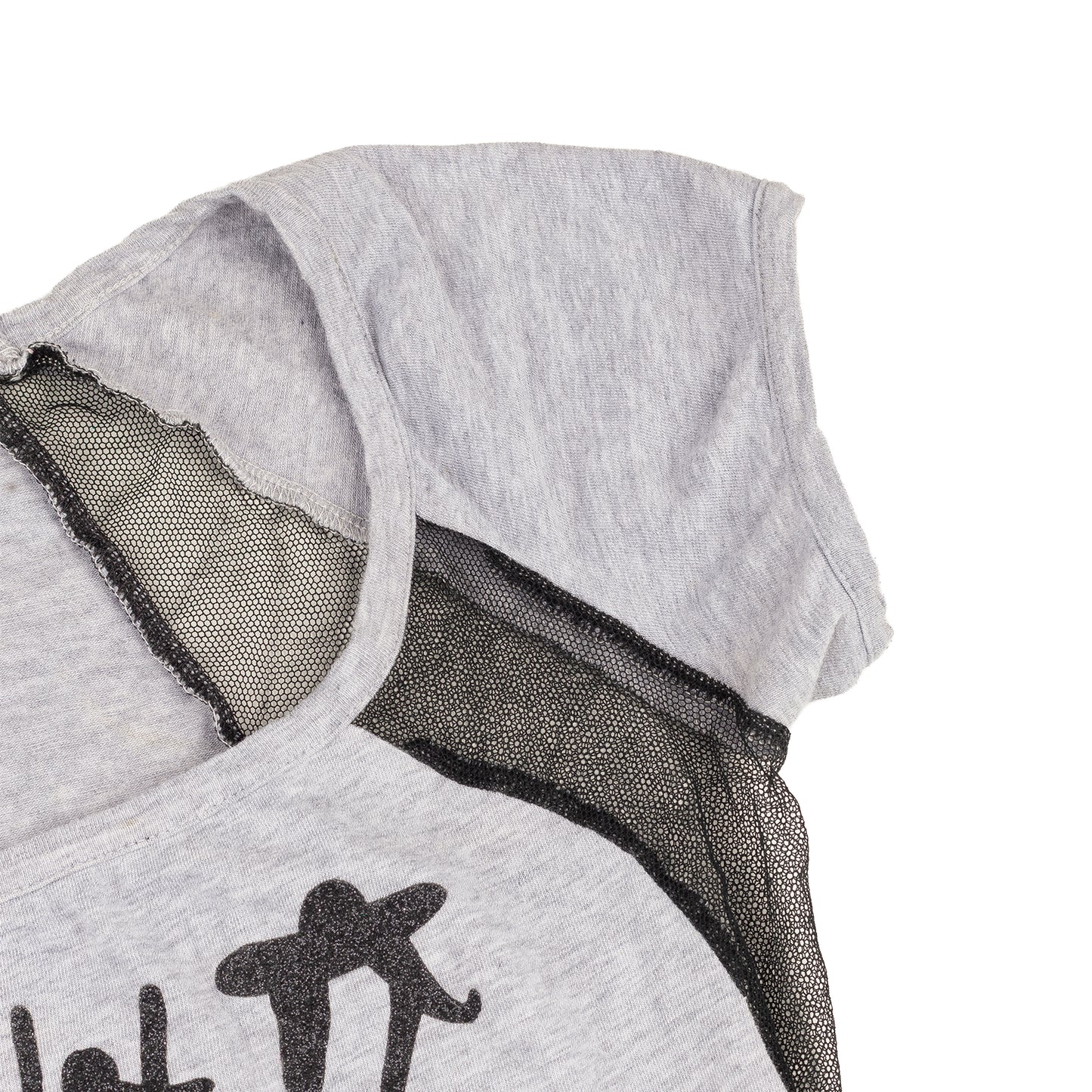 Dolce & Gabbana Vintage Gray Off‑The‑Shoulder Top — Chinese Hong Kong Motif