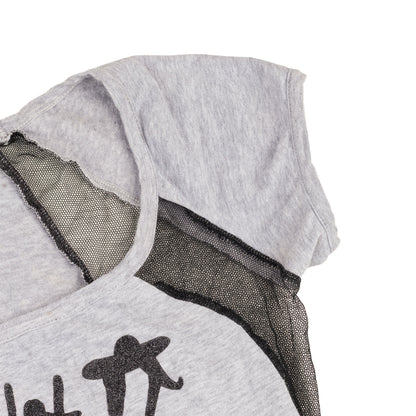 Dolce & Gabbana Vintage Gray Off‑The‑Shoulder Top — Chinese Hong Kong Motif  