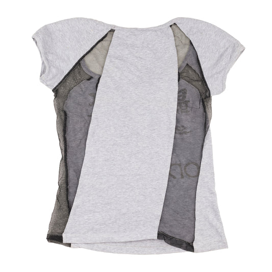 Dolce & Gabbana Vintage Gray Off‑The‑Shoulder Top — Chinese Hong Kong Motif  