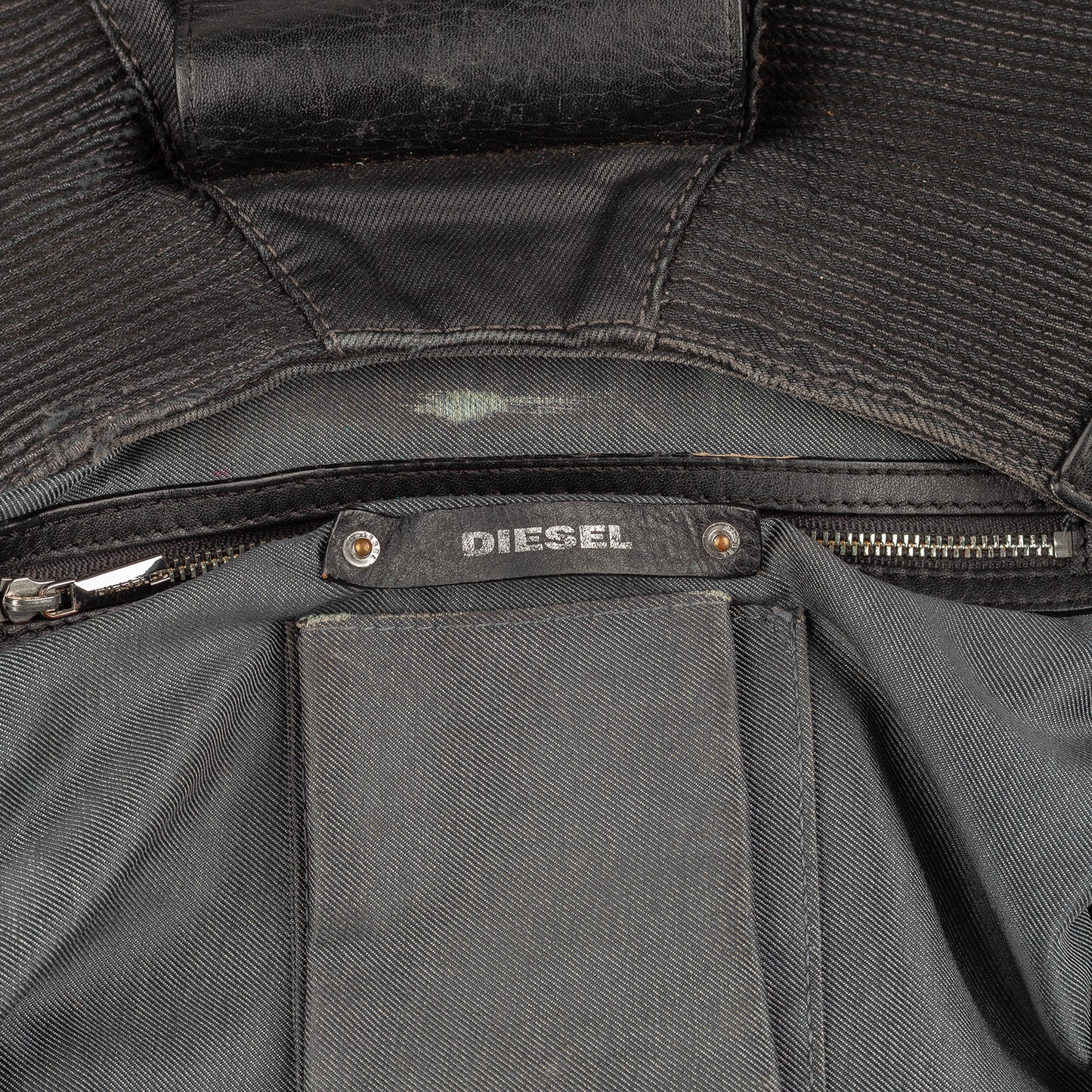 Diesel Vintage Black Biker Moto Bag