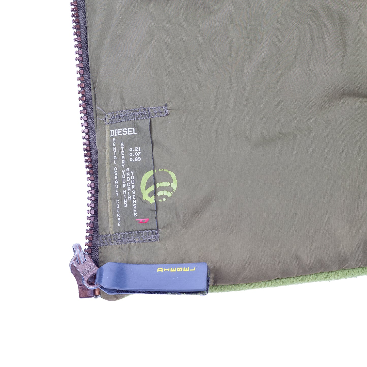 Diesel Reversible Vintage Fleece Sleeveless Green Vest