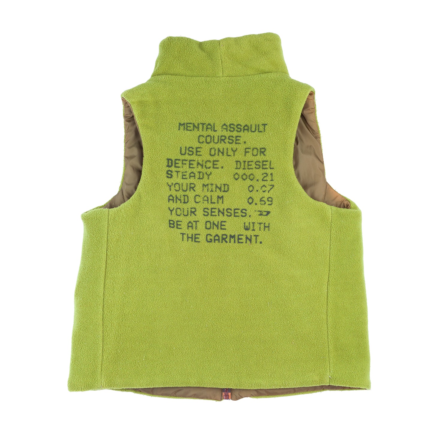 Diesel Reversible Vintage Fleece Sleeveless Green Vest