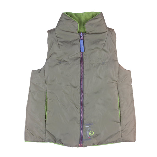 Diesel Reversible Vintage Fleece Sleeveless Green Vest  