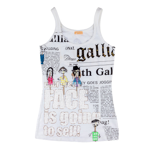 Galliano Newspaper ‘Your Pretty Face Is Going to Sell’ Top & Skirt Set  