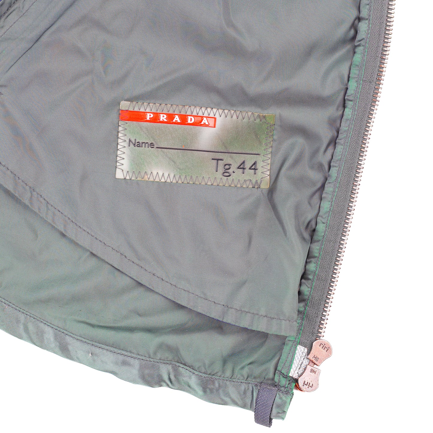 Prada Sport Vintage Green Windbreaker Jacket with Lace-Up Sleeves