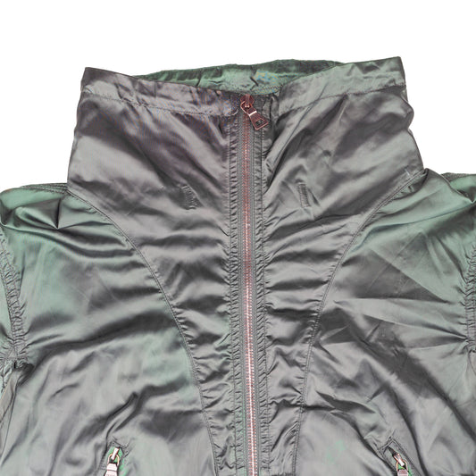 Prada Sport Vintage Green Windbreaker Jacket with Lace-Up Sleeves  