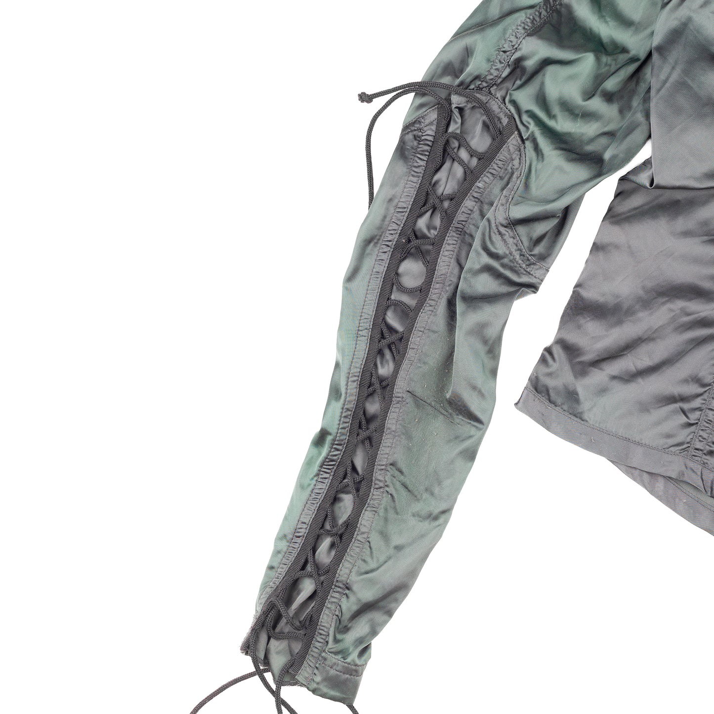 Prada Sport Vintage Green Windbreaker Jacket with Lace-Up Sleeves