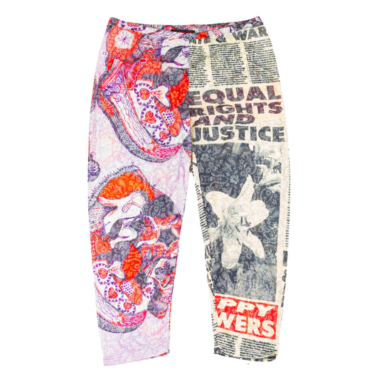 Custo Barcelona Vintage ‘Equal and Justice’ Printed Capri Leggings  