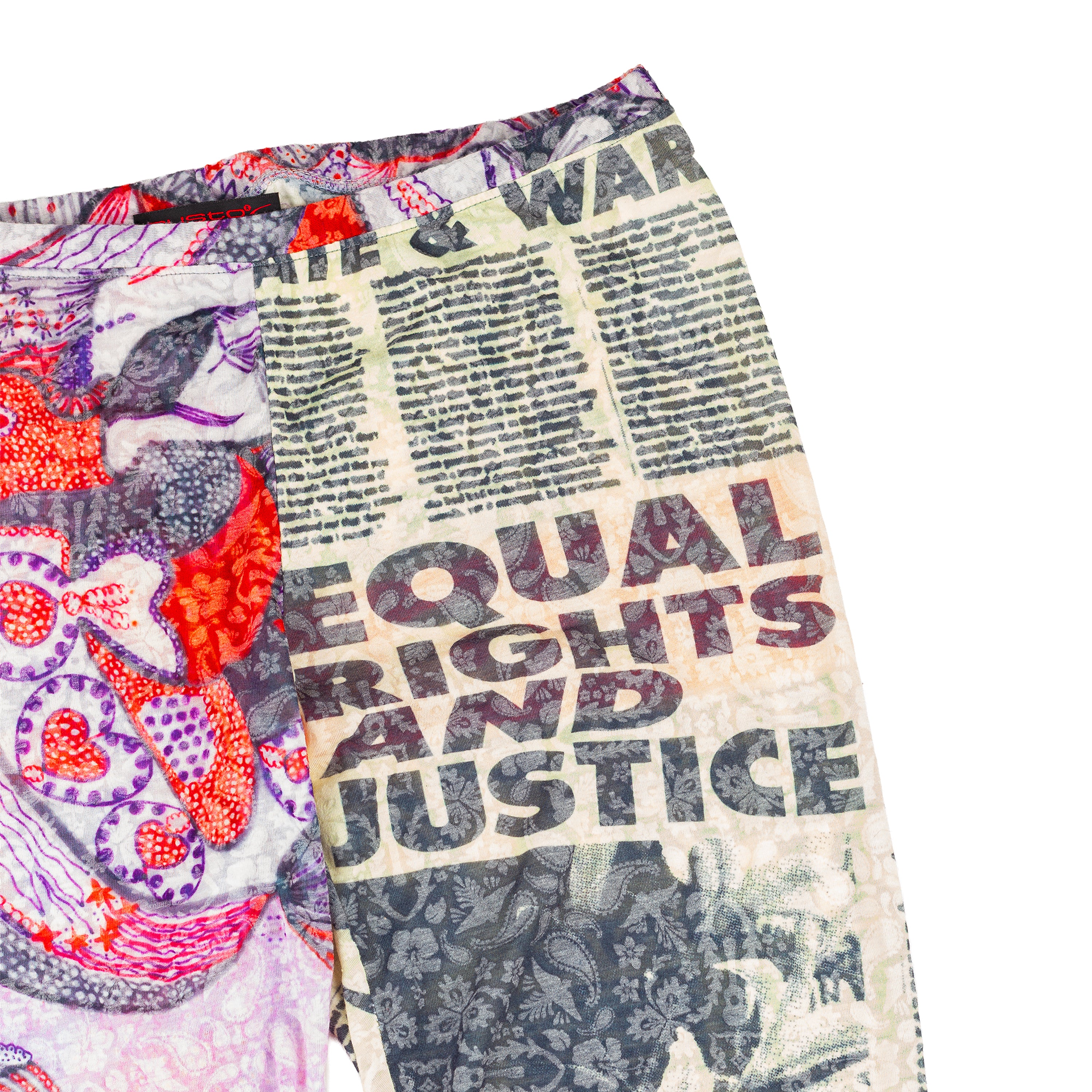 Custo Barcelona Vintage ‘Equal and Justice’ Printed Capri Leggings