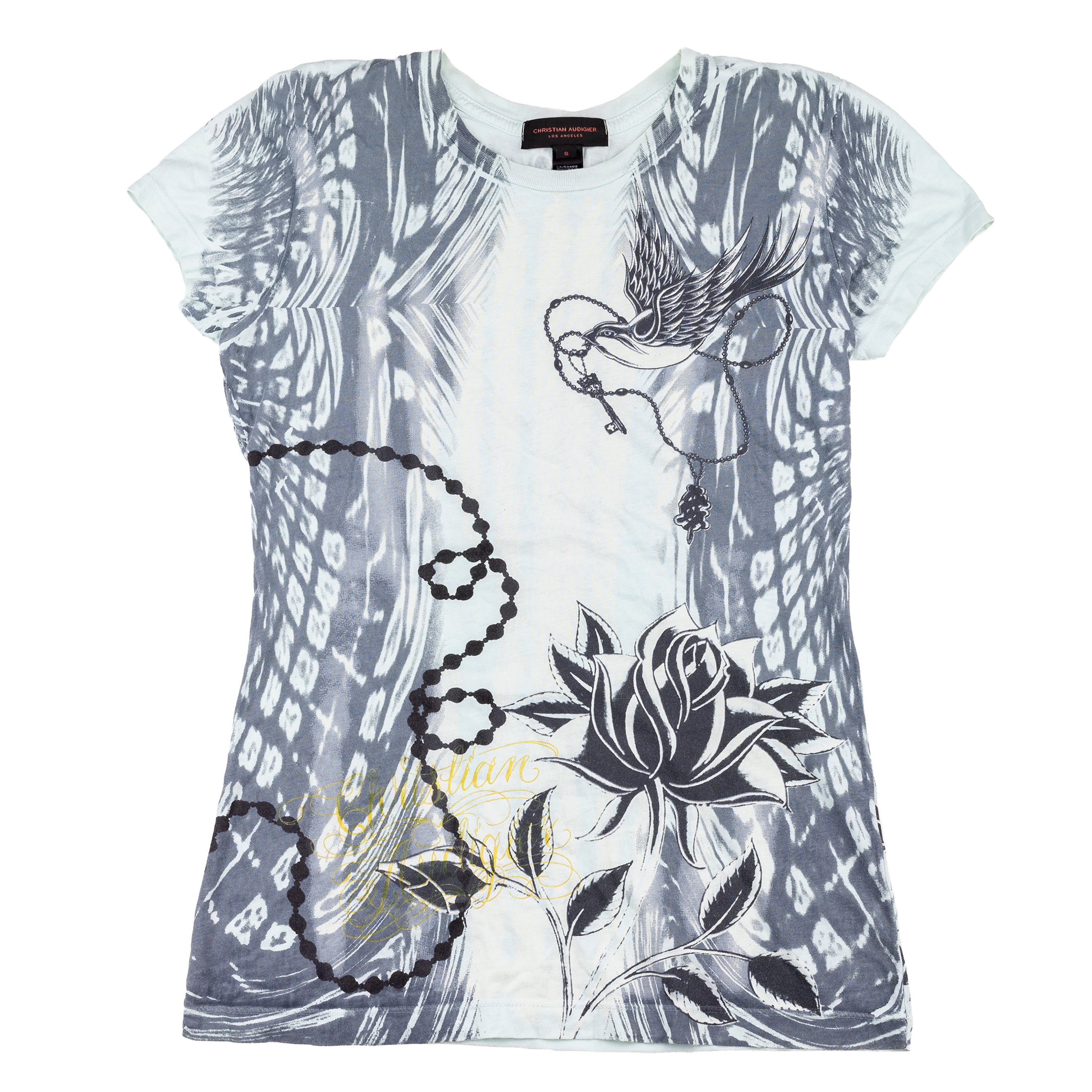 Christian Audigier Vintage Light Grey/Blue T-Shirt
