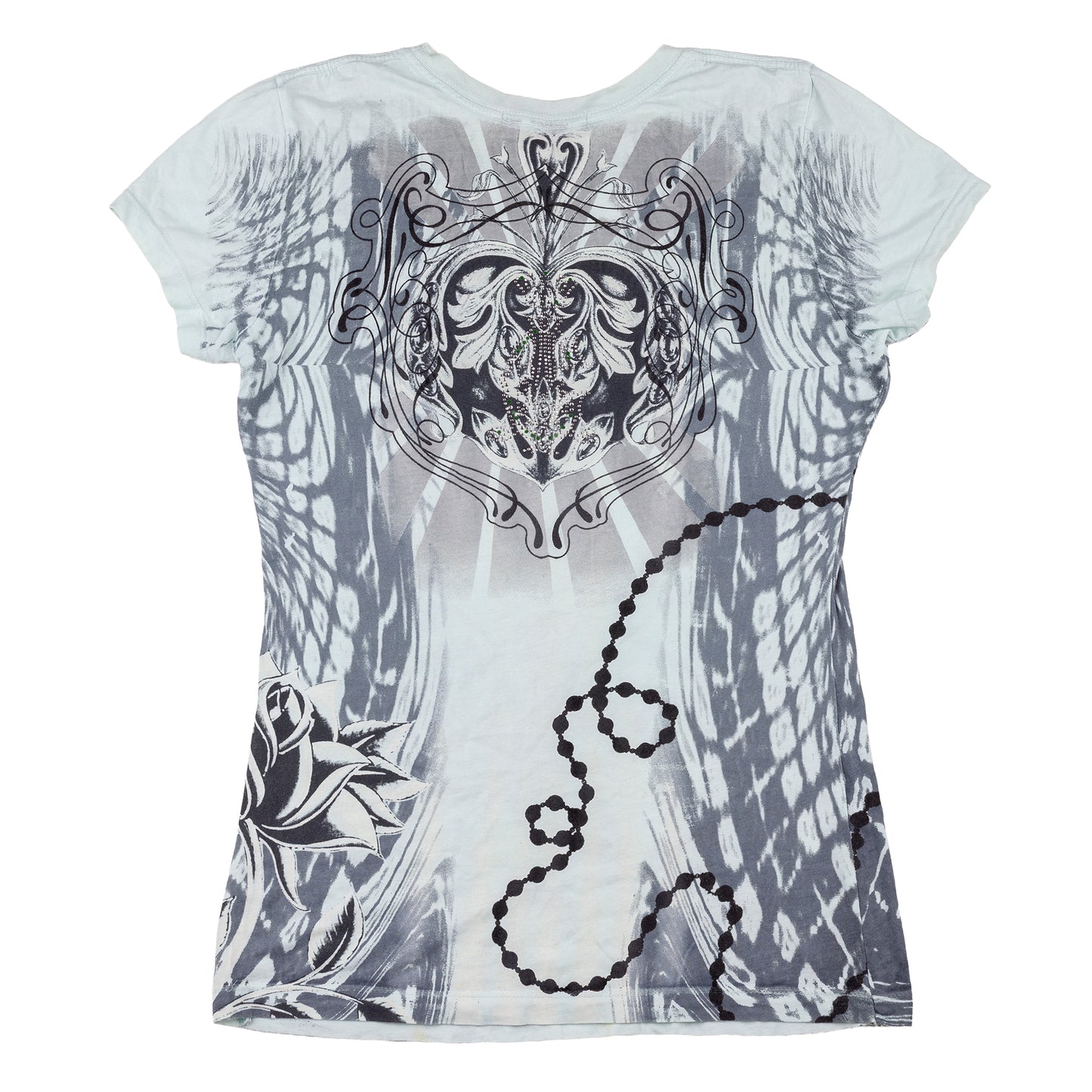 Christian Audigier Vintage Light Grey/Blue T-Shirt