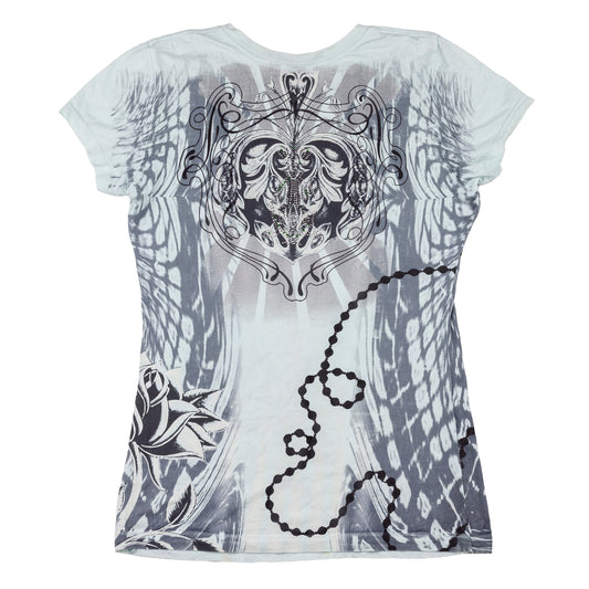 Christian Audigier Vintage Light Grey/Blue T-Shirt  