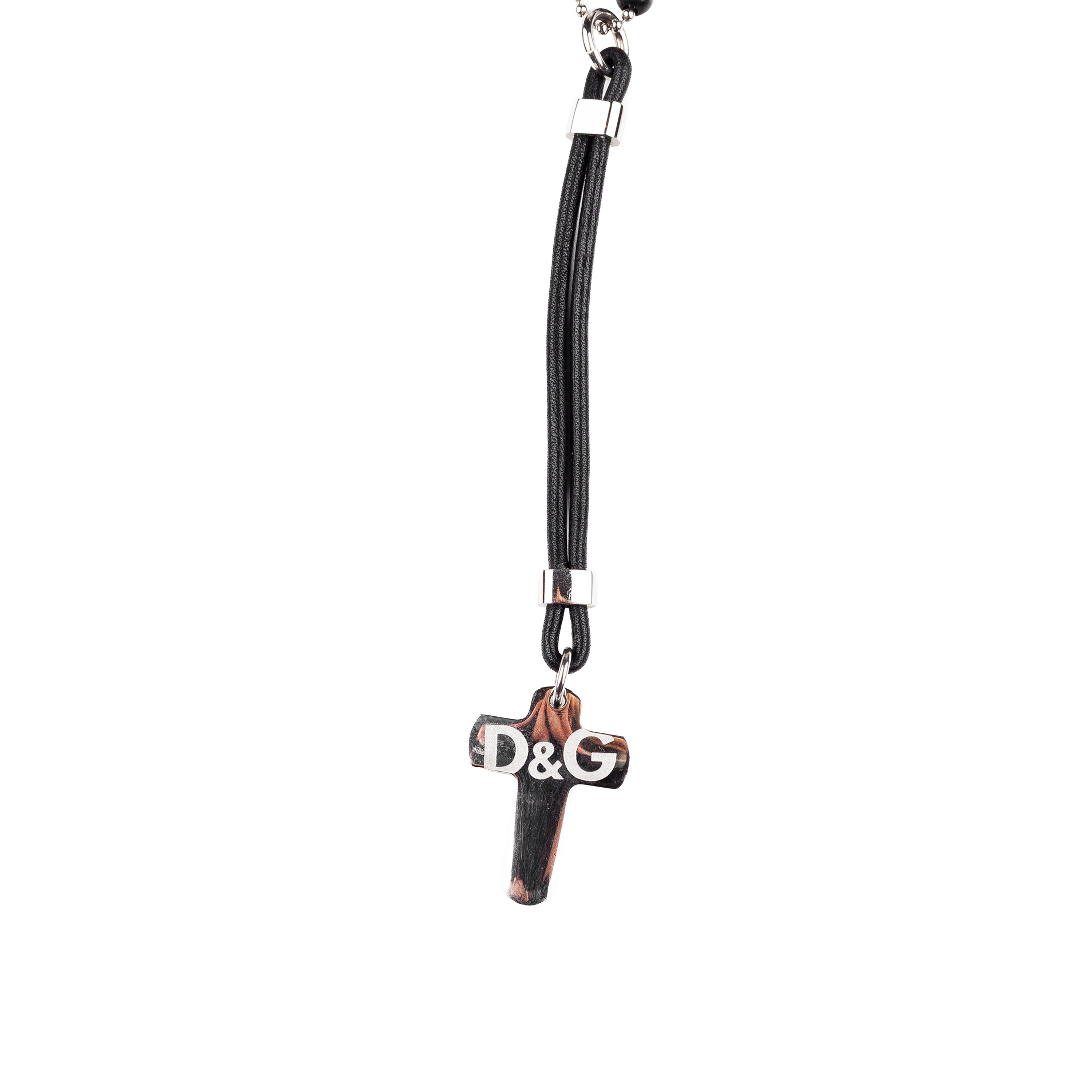 Dolce & Gabbana Vintage Black/Red Rosary Necklace