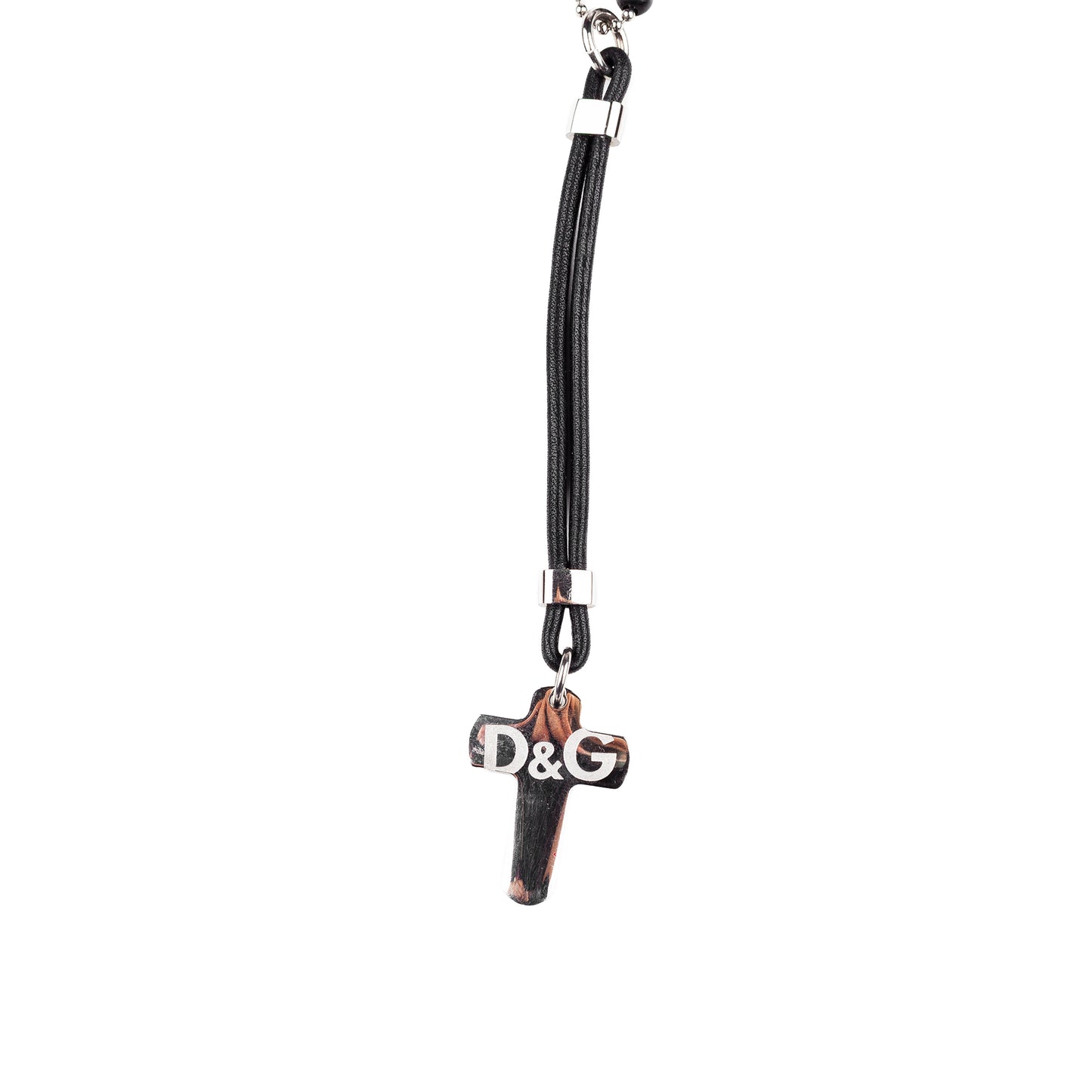 Dolce & Gabbana Vintage Black/Red Rosary Necklace