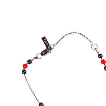 Dolce & Gabbana Vintage Black/Red Rosary Necklace  
