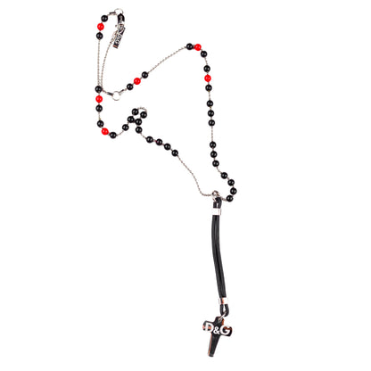 Dolce & Gabbana Vintage Black/Red Rosary Necklace  