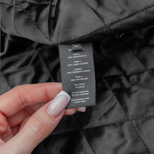 Helmut Lang Oversized Black Faux Mink Bomber Jacket  