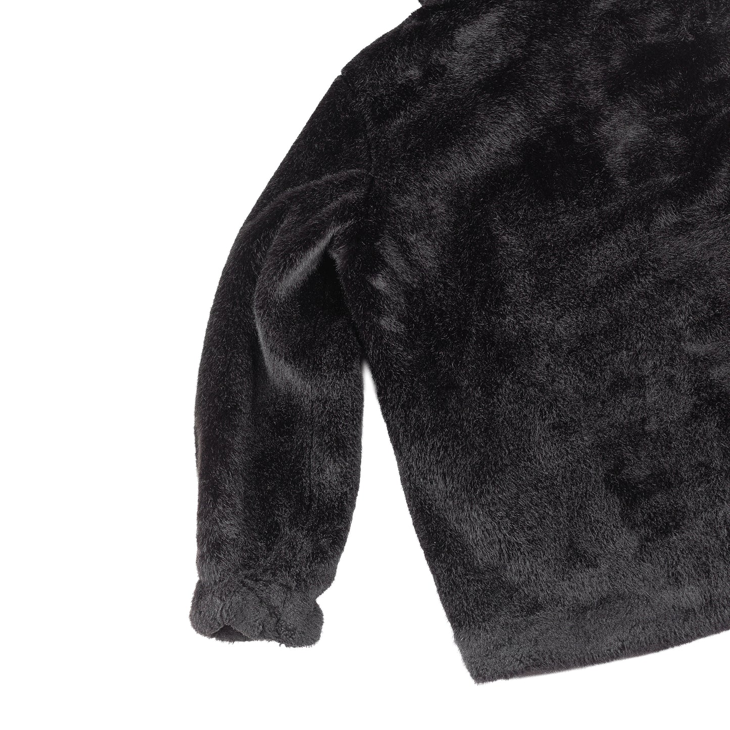Helmut Lang Oversized Black Faux Mink Bomber Jacket