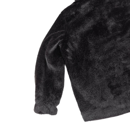 Helmut Lang Oversized Black Faux Mink Bomber Jacket  