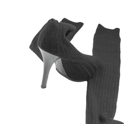 Dolce & Gabbana Vintage Over-the-Knee Black Wool Sock Boots  