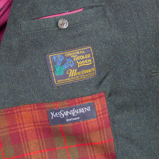 Yves Saint Laurent Sport 1980'S Vintage Green Original Tiroler Loden Wool Coat  