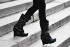 Louis Vuitton FW 2006 Ready-to-Wear Black Leather Wedge Boots