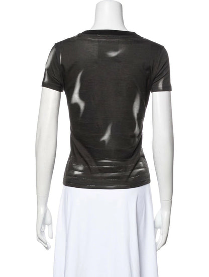 Moschino Couture Black Leather Jacket Print Top  