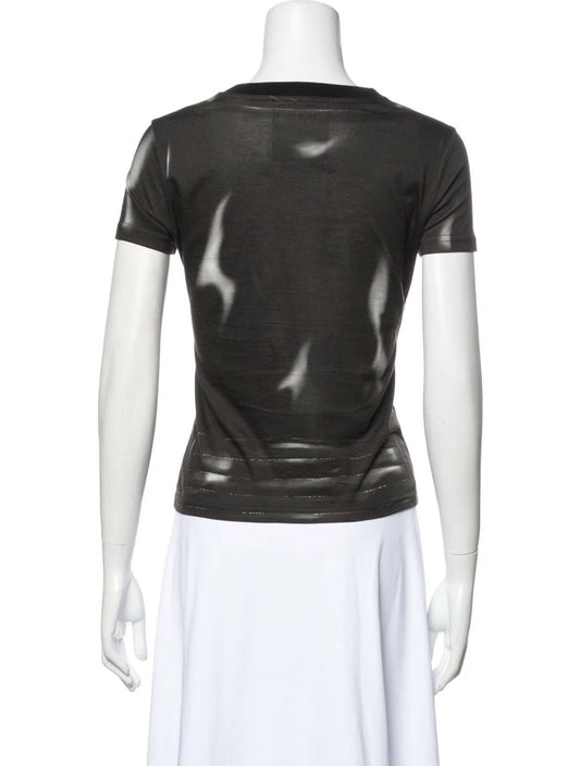 Moschino Couture Black Leather Jacket Print Top