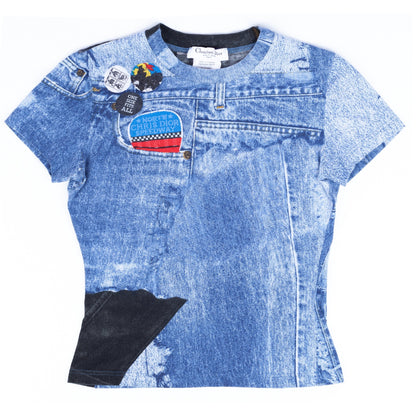 Dior “Miss Diorella” Denim Print T-Shirt