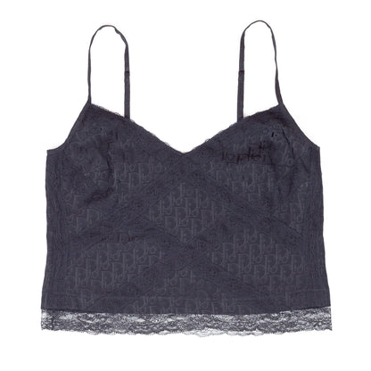 Dior Monogram Black Lace Top With Adjustable Straps