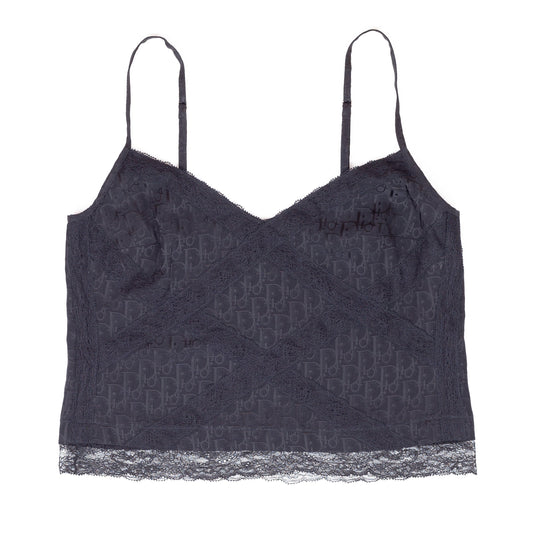 Dior Monogram Black Lace Top With Adjustable Straps