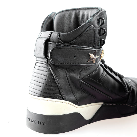 Givenchy Paris Tyson Star High Top Black Sneakers (43 EU)