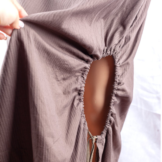 Cop Copine Vintage Asymmetrical Brown/Grey Maxi Dress (M)