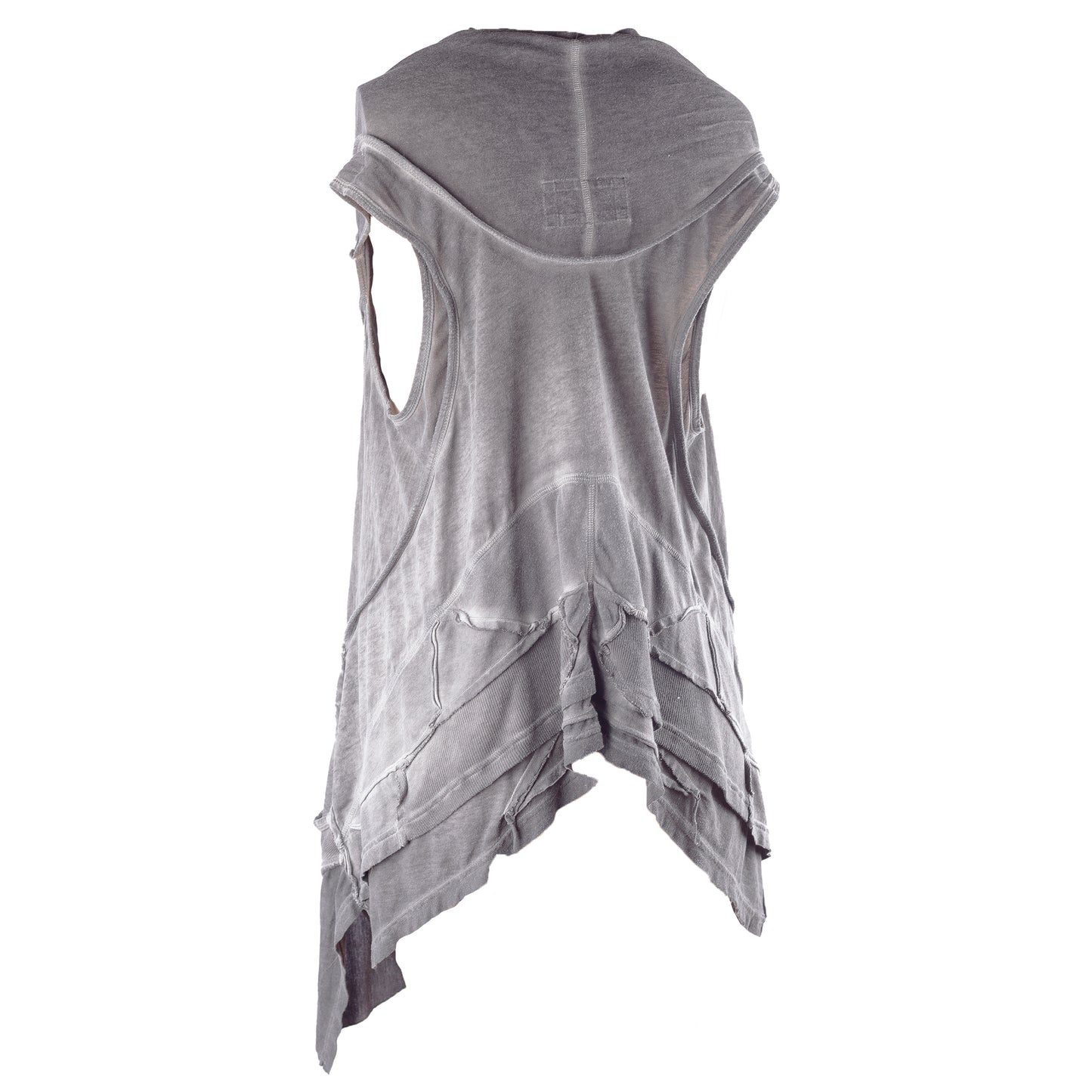 AllSaints Spitalfields Vintage Asymmetrical Grey Top (S)