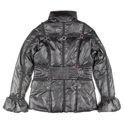 Just Cavalli Vintage Black Nylon Bondage Puffer Jacket (M)