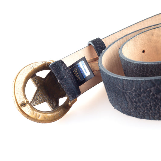 Designer Leather Belt - Star Buckle