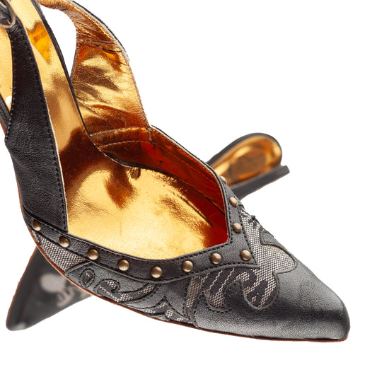 Vintage Designer Heels - Black Monogram