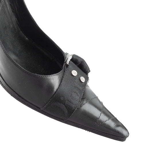 Vintage Dior Heels - Black Leather 