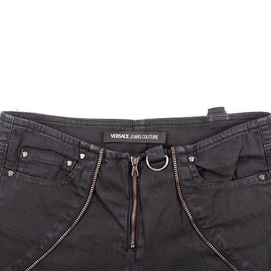 Versace Low Waisted Jeans With Zippers