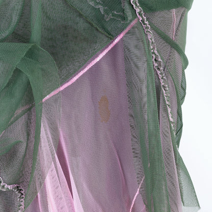 Versace Jeans Couture Bustier Mesh Dress in Pink and Green