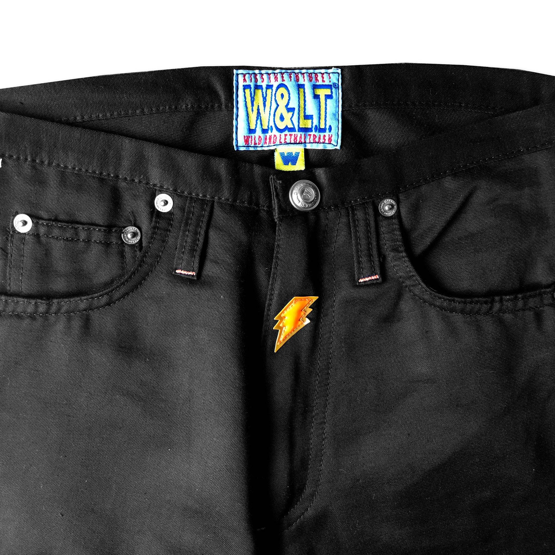 WILD AND LETHAL Black “Lighting Bolt” Pants